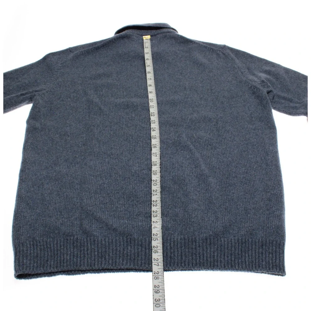 Luciano Barbera NWT Collared Knit Sweater Size 56 (US XXL) in Blue 100% Cashmere